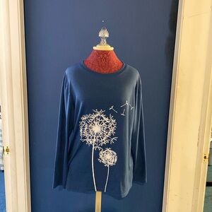 Women's  Dandelion  Blue Long Sleeve Tee Xl  & RBX Capri Large  Active Leggings